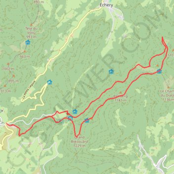 Itinéraire Le Brézouard - Sainte-Marie-aux-Mines, distance, dénivelé, altitude, carte, profil, trace GPS