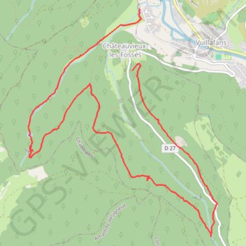 Itinéraire La Source Bleue - Vuillafans, distance, dénivelé, altitude, carte, profil, trace GPS