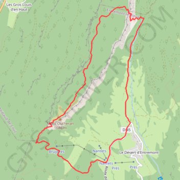 Itinéraire Traversée du Mont Outheran, distance, dénivelé, altitude, carte, profil, trace GPS