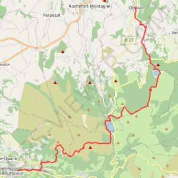 Itinéraire GR30 - Étape 1 - La Bourboule > Orcival, distance, dénivelé, altitude, carte, profil, trace GPS
