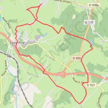 Itinéraire Grand Tour Saint Prix 03120, distance, dénivelé, altitude, carte, profil, trace GPS