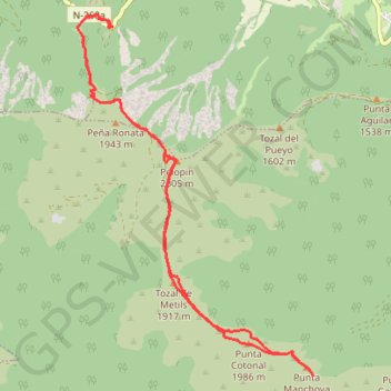 Itinéraire Pelopin et Manchoya (Aragon) Espagne, distance, dénivelé, altitude, carte, profil, trace GPS