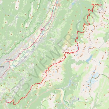Itinéraire GR738, distance, dénivelé, altitude, carte, profil, trace GPS