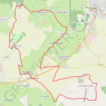 Itinéraire Carneville (50330), distance, dénivelé, altitude, carte, profil, trace GPS