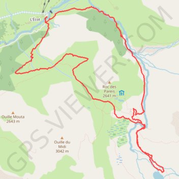 Itinéraire A pied du village de l'Ecot jusqu'au glacier des Evettes, distance, dénivelé, altitude, carte, profil, trace GPS