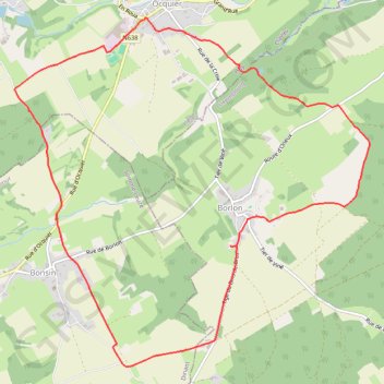 Itinéraire Km - 6941 BORLON (Durbuy) - Province du Luxembourg - Belgique, distance, dénivelé, altitude, carte, profil, trace GPS
