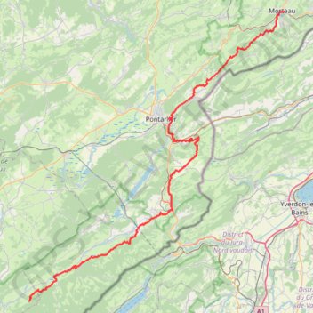 Itinéraire Grandes Traversées du Jura - Haut-Doubs, distance, dénivelé, altitude, carte, profil, trace GPS