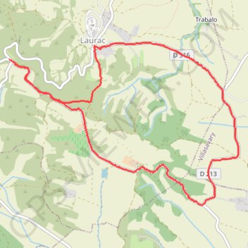 Itinéraire Laurac-Montalivet, distance, dénivelé, altitude, carte, profil, trace GPS