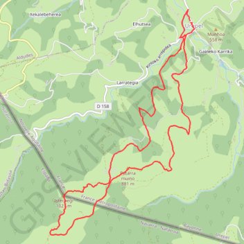 Itinéraire Isterbegi et Patarramunho en circuit depuis Urepel, distance, dénivelé, altitude, carte, profil, trace GPS