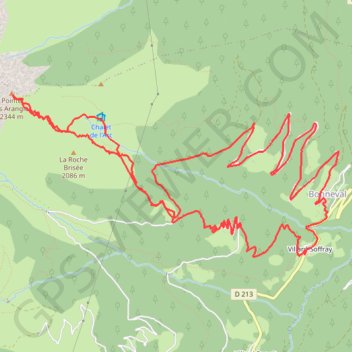 Itinéraire Pointe des Arangles, distance, dénivelé, altitude, carte, profil, trace GPS
