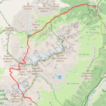 Itinéraire Aiguille de la Glière N, distance, dénivelé, altitude, carte, profil, trace GPS