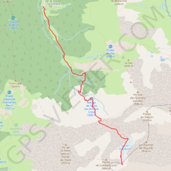 Itinéraire Col de Comberousse, distance, dénivelé, altitude, carte, profil, trace GPS
