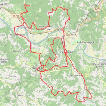 Itinéraire Le tour des châteaux via Castelnaud-la-Chapelle, distance, dénivelé, altitude, carte, profil, trace GPS