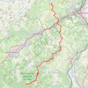 Itinéraire Crêt de la perdrix - Mornant, distance, dénivelé, altitude, carte, profil, trace GPS