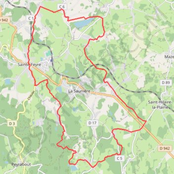 Itinéraire Monts de Guéret, distance, dénivelé, altitude, carte, profil, trace GPS