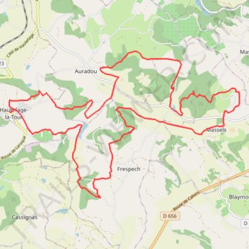 Itinéraire Hautefage 2025 Cavaliers 26,6 km, distance, dénivelé, altitude, carte, profil, trace GPS