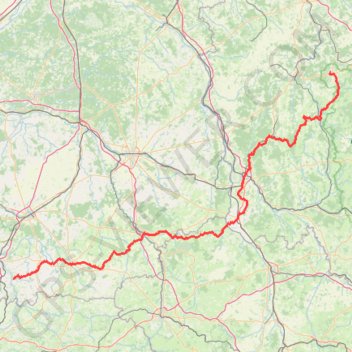 Itinéraire Pelgrimsweg van Vezelay deel 1 Z Vezelay - Nevers - Gargilesse, distance, dénivelé, altitude, carte, profil, trace GPS