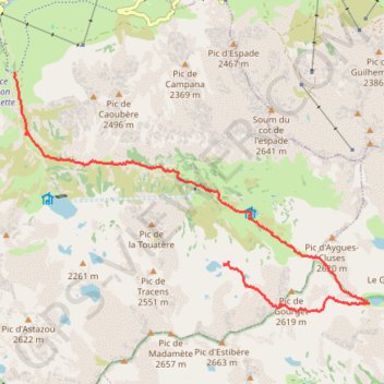 Itinéraire Col de Barèges, distance, dénivelé, altitude, carte, profil, trace GPS