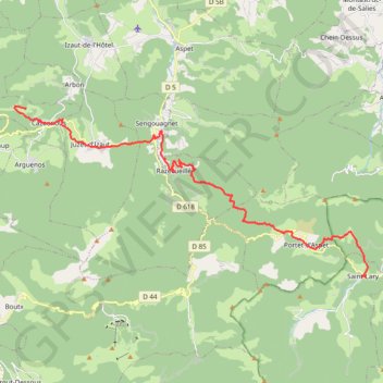 Itinéraire Chemin du Piemont de Saint Lary à Cazaunous, distance, dénivelé, altitude, carte, profil, trace GPS