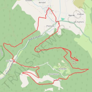 Itinéraire Vesc, distance, dénivelé, altitude, carte, profil, trace GPS