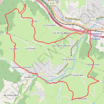 Itinéraire Balade Saint Forgeux est, distance, dénivelé, altitude, carte, profil, trace GPS