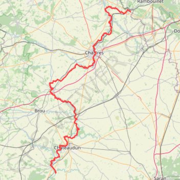 Itinéraire Le sentier GR 655 Ouest en Eure-et-Loir, distance, dénivelé, altitude, carte, profil, trace GPS