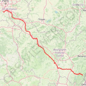 Itinéraire JOUR 1, distance, dénivelé, altitude, carte, profil, trace GPS