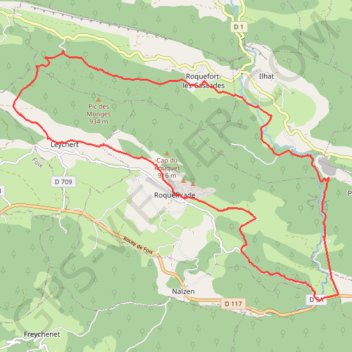 Itinéraire Roquefixade - Péreille, distance, dénivelé, altitude, carte, profil, trace GPS