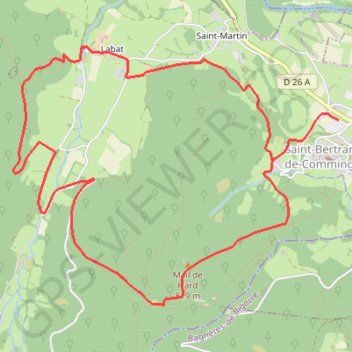 Itinéraire Autour de Saint-Bertrand-de-Comminges, distance, dénivelé, altitude, carte, profil, trace GPS