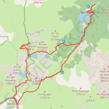 Itinéraire Lac et Pic d'Ayous, Pic des Moines, distance, dénivelé, altitude, carte, profil, trace GPS