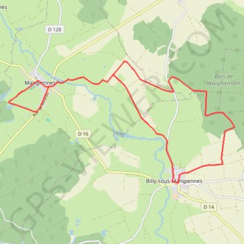 Itinéraire Du lavoir au Gué - Billy-sous-Mangiennes, distance, dénivelé, altitude, carte, profil, trace GPS