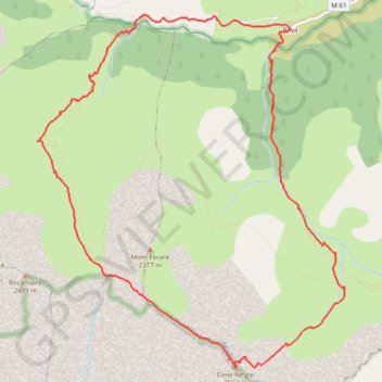 Itinéraire Cime Negre, distance, dénivelé, altitude, carte, profil, trace GPS