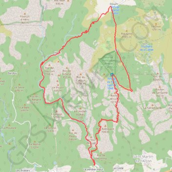 Itinéraire Les gorges d'Heric - Mons-la-Trivalle, distance, dénivelé, altitude, carte, profil, trace GPS