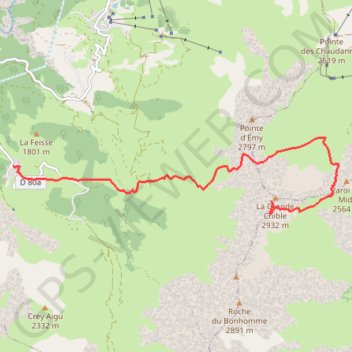 Itinéraire Grande Chible, distance, dénivelé, altitude, carte, profil, trace GPS
