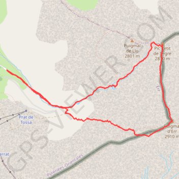 Itinéraire Le Puigmal d'Err, distance, dénivelé, altitude, carte, profil, trace GPS
