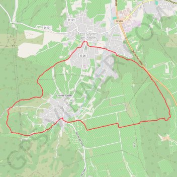 Itinéraire Saint-Laurent-des-Arbres - Lirac, distance, dénivelé, altitude, carte, profil, trace GPS