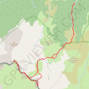 Itinéraire Pics Lariste, Marmida, Cotdoquy depuis Labrénère, distance, dénivelé, altitude, carte, profil, trace GPS