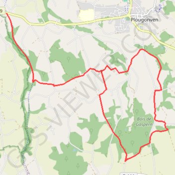 Itinéraire Monts d'Arrée, Coatelan, distance, dénivelé, altitude, carte, profil, trace GPS
