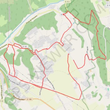 Itinéraire Les monts de Fatouville - Grestain, distance, dénivelé, altitude, carte, profil, trace GPS