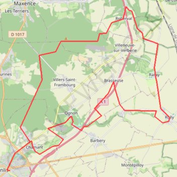 Itinéraire Senlis-Villages, distance, dénivelé, altitude, carte, profil, trace GPS
