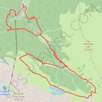 Itinéraire Lac vert GBU, distance, dénivelé, altitude, carte, profil, trace GPS