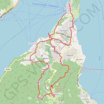 Itinéraire Lac de Come - Bellagio, distance, dénivelé, altitude, carte, profil, trace GPS