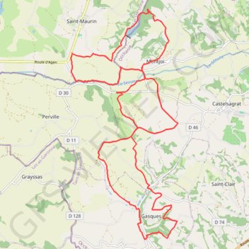 Itinéraire De Gasques à Monjoi, distance, dénivelé, altitude, carte, profil, trace GPS