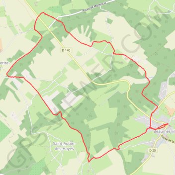 Itinéraire Beaumesnil, distance, dénivelé, altitude, carte, profil, trace GPS