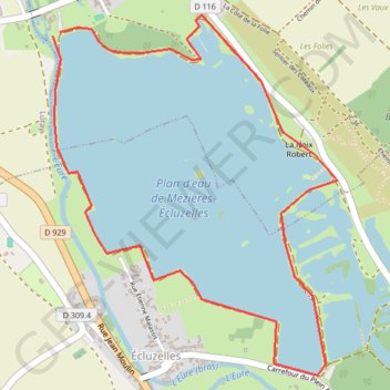 Itinéraire Tour du plan d'eau d'Ecluzelles, distance, dénivelé, altitude, carte, profil, trace GPS