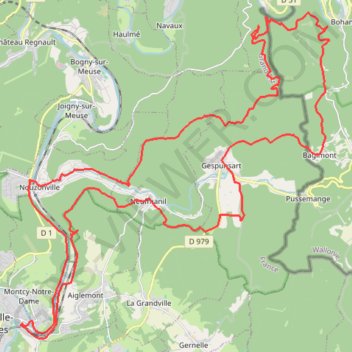 Itinéraire Bagimont et Les Dolimarts, distance, dénivelé, altitude, carte, profil, trace GPS
