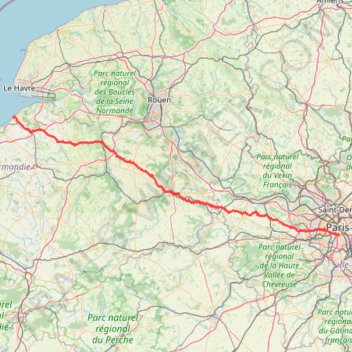 Itinéraire Paris -> Deauville 13/09/2020, distance, dénivelé, altitude, carte, profil, trace GPS
