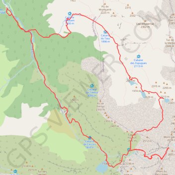 Itinéraire Mont Valier par la vallée du Ribérot, distance, dénivelé, altitude, carte, profil, trace GPS