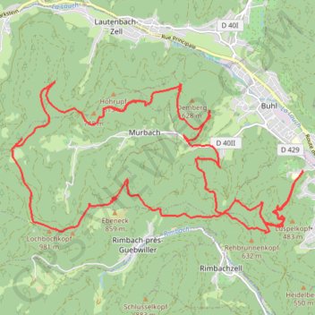 Itinéraire Guebwiller Saint Barnabe Judenhut Guebwiller, distance, dénivelé, altitude, carte, profil, trace GPS