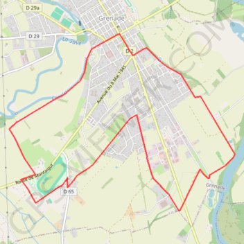 Itinéraire Boucle des Caguères à Grenade, distance, dénivelé, altitude, carte, profil, trace GPS